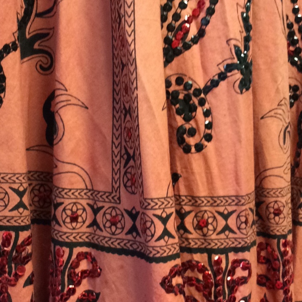Vintage Zashi Bohemian Print Skirt with Sequins - Picture 3 of 7
